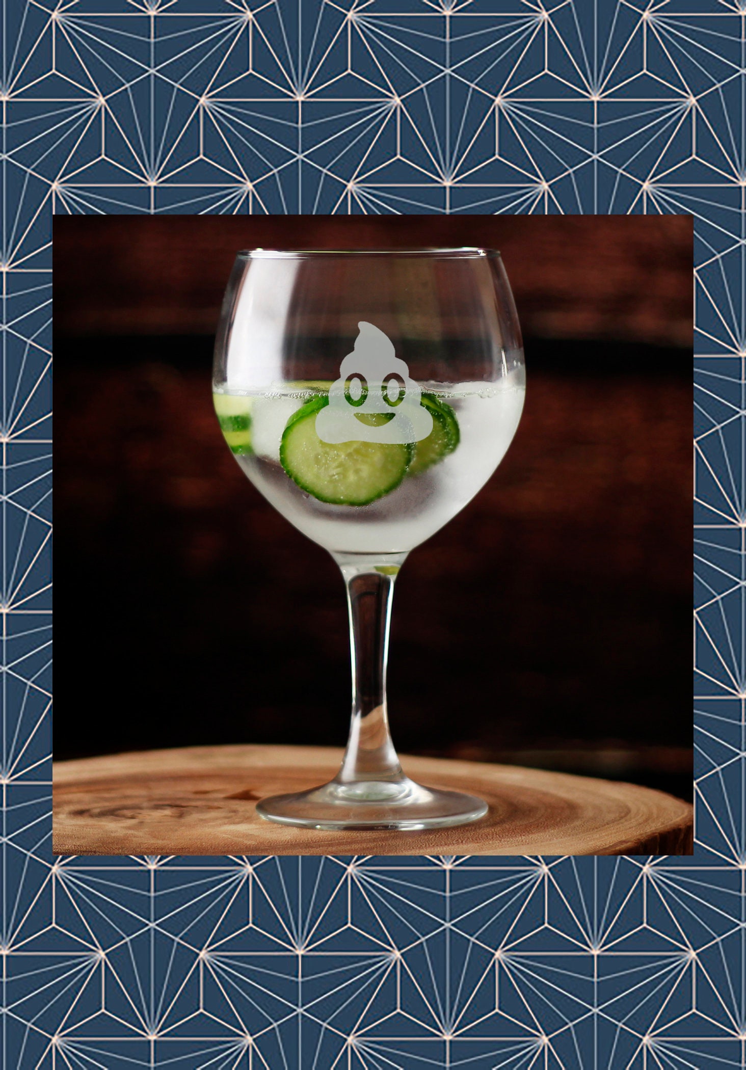 Poo Emoji Engraved Balloon Gin Glass. Beautiful Etched Glass. Etsy UK