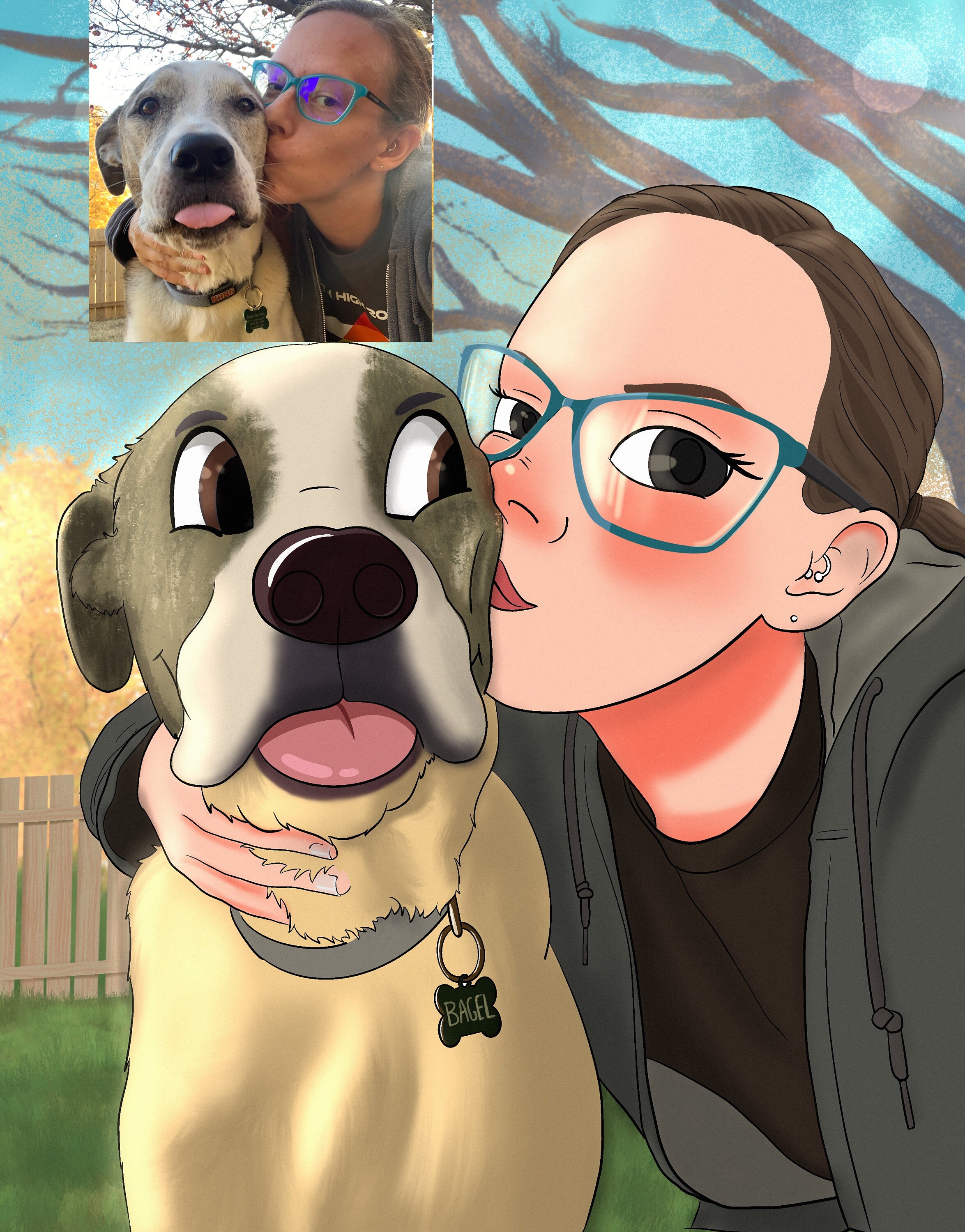 Disney Style Pet Portrait Painting Digital Pet Portrait Etsy