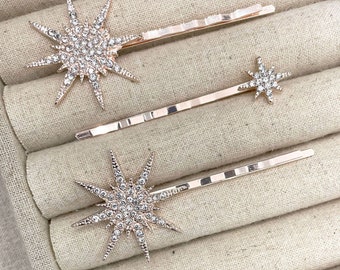 Starburst Barrette, Barrette, Barrettes Clips, Hair Accessories, Hair Pin, Hair Clips, Hair Gift, Bridal Accessory