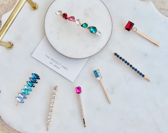 Pasador de pelo, pasador de cristal, pasadores, accesorios para el cabello, pasador de pelo, pinzas para el cabello, pinza para el cabello con gemas, accesorios para el cabello con gemas, regalo para el cabello