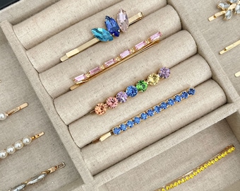 Pinza para el cabello de cristal, pasador de gemas, accesorios para el cabello de novia