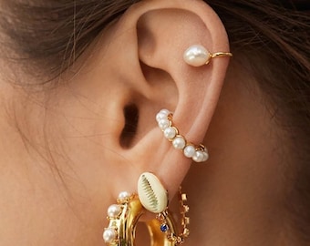 Comète Perlée ear cuff - J11690