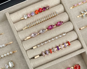 Pasador de pelo, pasador de cristal, pasadores, accesorios para el cabello, pasador de pelo, pinzas para el cabello, pinza para el cabello con gemas, accesorios para el cabello con gemas, regalo para el cabello