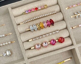 Pasador para el cabello, Pasador de cristal, Pasadores con clip, Accesorios para el cabello, Horquilla para el cabello, Pinzas para el cabello, Pinza para el cabello con gemas, Accesorios para el cabello con gemas, Regalo para el cabello