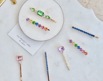 Pasador para el cabello, Pasador de cristal, Pasadores con clip, Accesorios para el cabello, Horquilla para el cabello, Pinzas para el cabello, Pinza para el cabello con gemas, Accesorios para el cabello con gemas, Regalo para el cabello