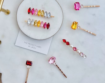 Pasador para el cabello, Pasador de cristal, Pasadores con clip, Accesorios para el cabello, Horquilla para el cabello, Pinzas para el cabello, Pinza para el cabello con gemas, Accesorios para el cabello con gemas, Regalo para el cabello