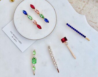 Pasador para el cabello, Pasador de cristal, Pasadores con clip, Accesorios para el cabello, Horquilla para el cabello, Pinzas para el cabello, Pinza para el cabello con gemas, Accesorios para el cabello con gemas, Regalo para el cabello