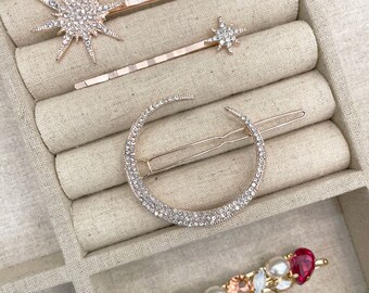 Starburst Barrette, Barrette, Barrettes Clips, Accesorios para el cabello, Pasador para el cabello, Clips para el cabello, Regalo para el cabello, Accesorio nupcial