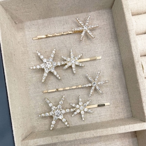 Solaris Star Barrette, Starburst Star Clip, Barrette, Barrettes Clips, Hair Accessories, Hair Pin, Hair Clips, Hair Gift, Bridal Accessory