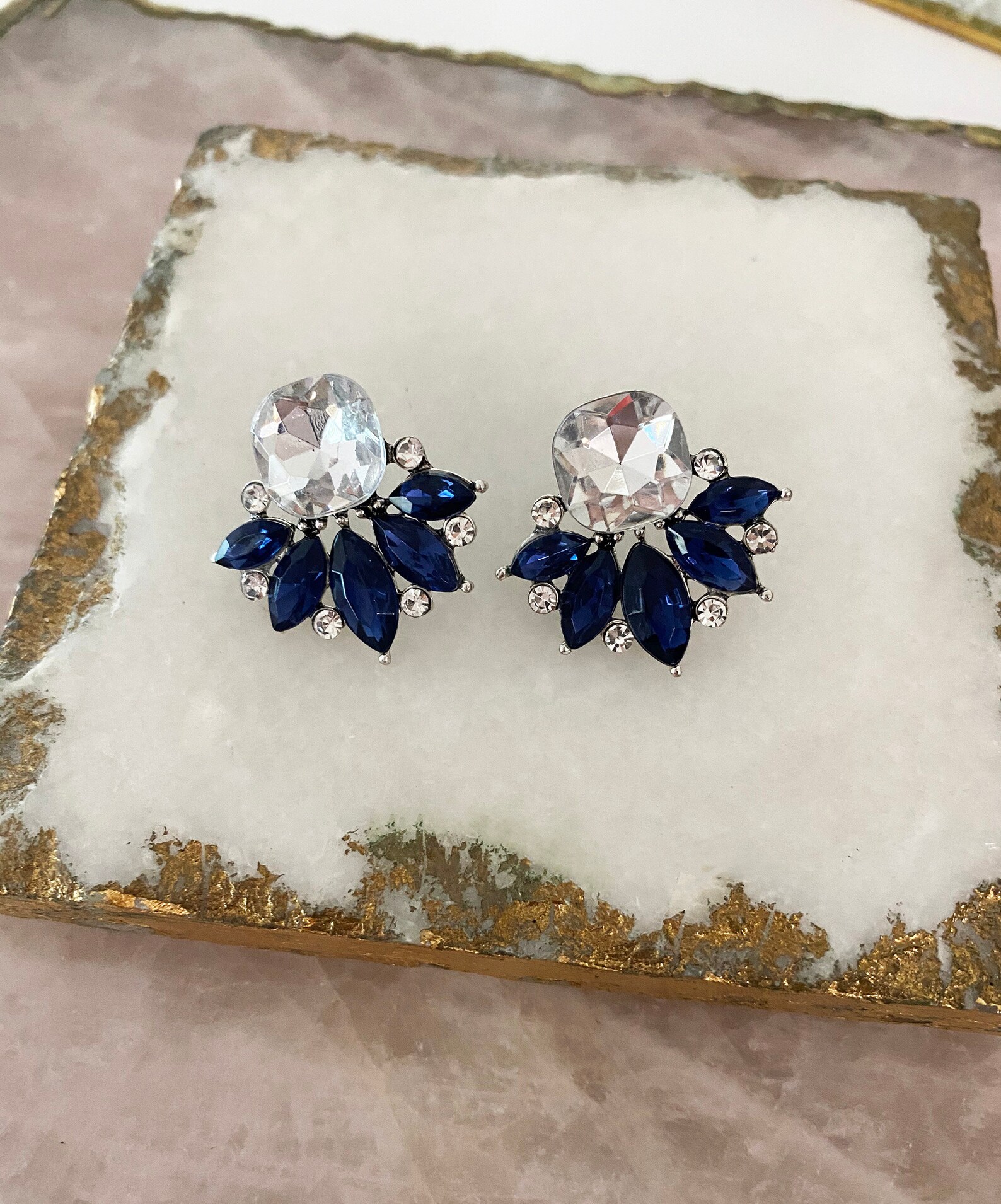 Gray Crystal Earrings Bridal Earrings Wedding Earrings Art Etsy