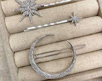 Starburst Barrette, Barrette, Barrettes Clips, Accesorios para el cabello, Pasador para el cabello, Clips para el cabello, Regalo para el cabello, Accesorio nupcial