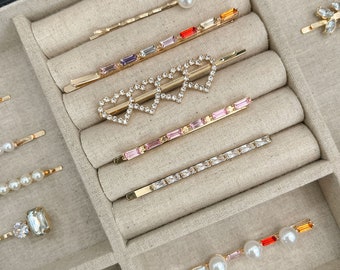 Pasador de pelo, pasador de cristal, pasadores, accesorios para el cabello, pasador de pelo, pinzas para el cabello, pinza para el cabello con gemas, accesorios para el cabello con gemas, regalo para el cabello