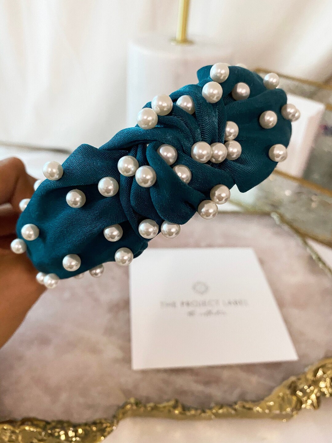 Knot Pearl Headband, Pearl Headband, Bridal Headband, Headband ...