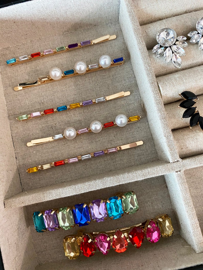 Hair Barrette Gem Barrette Barrettes Clips Hair Etsy