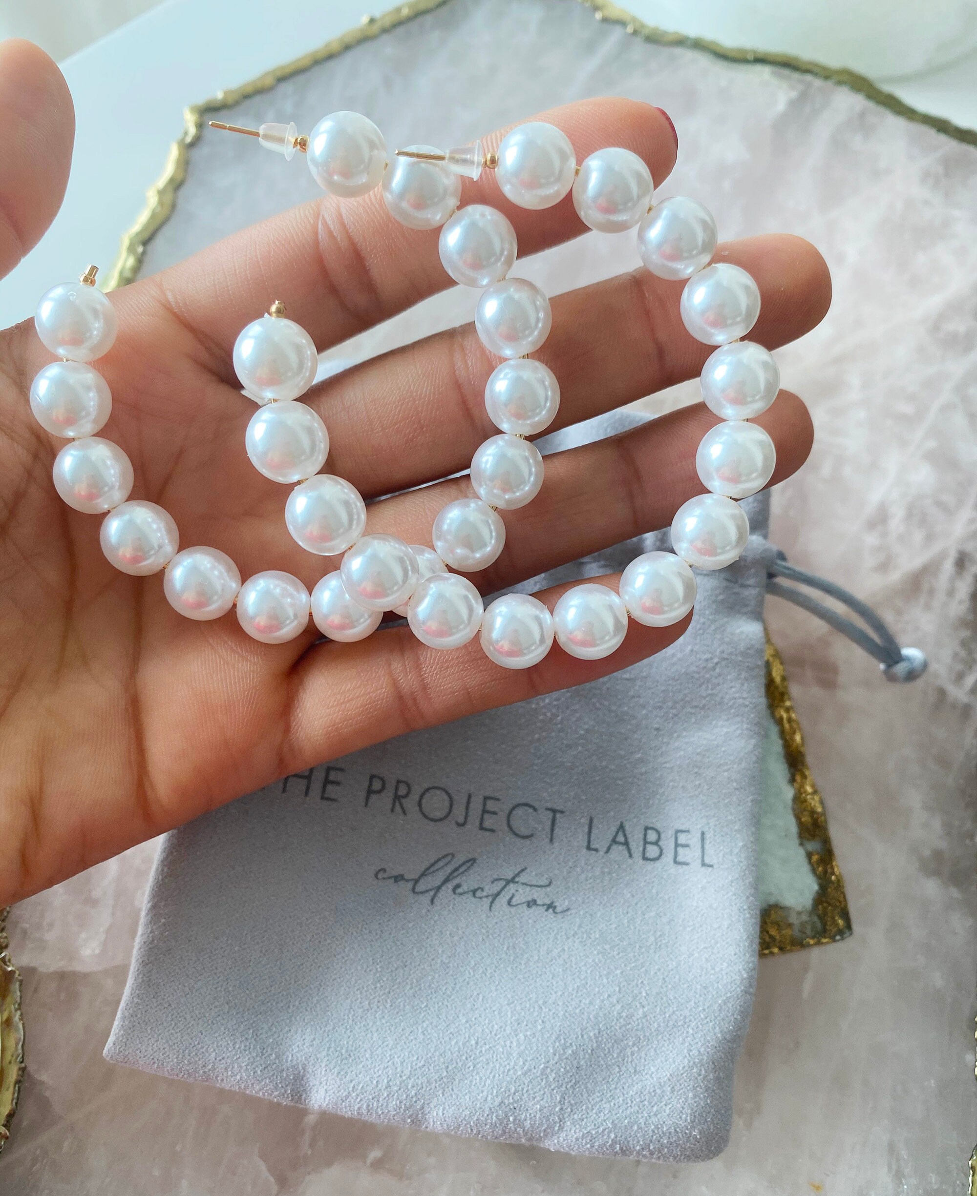 Kinsley Pearl C Hoop Earring