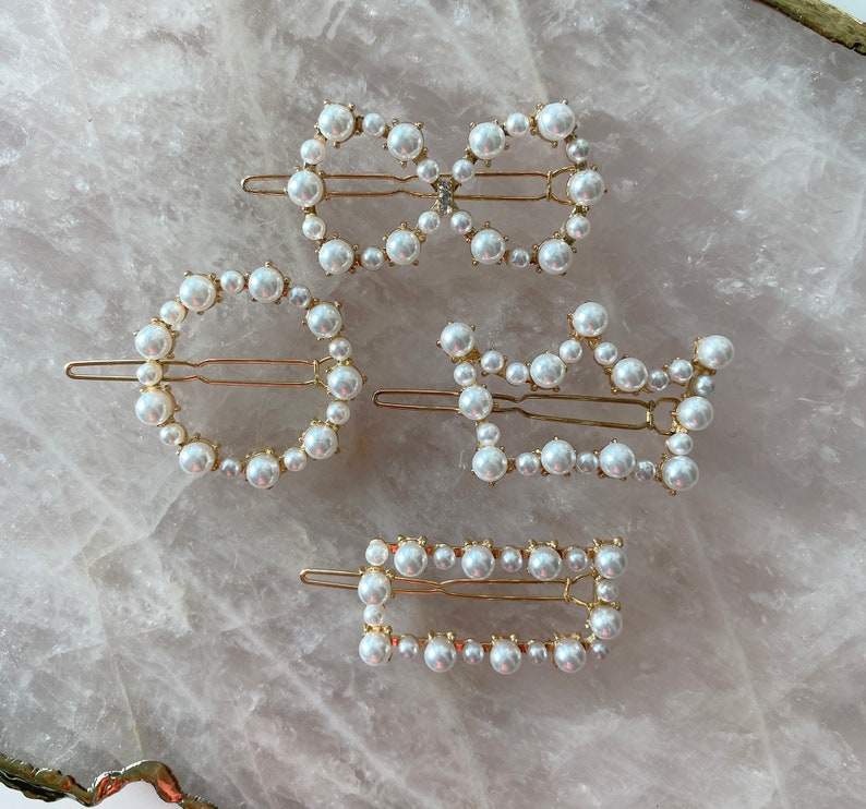 Hair Barrette Pearl Barrette Barrettes Clips Hair Etsy
