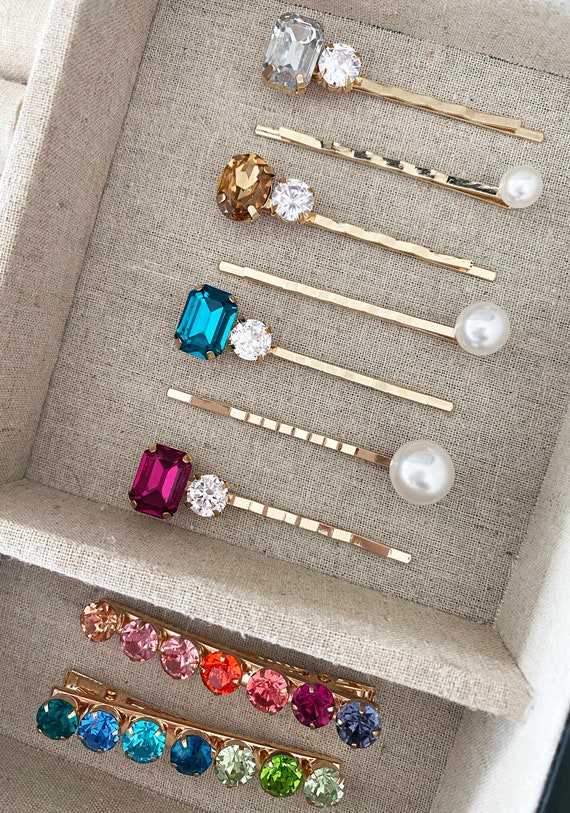 Vintage Haarspangen Mit Strass – Groß, Glitzernd, Champagner | Haar-Accessoires Für Frauen