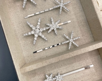Pasador de estrella Solaris, clip de estrella Starburst, pasador, pasadores con clips, accesorios para el cabello, horquilla, pinzas para el cabello, regalo para el cabello, accesorio de novia