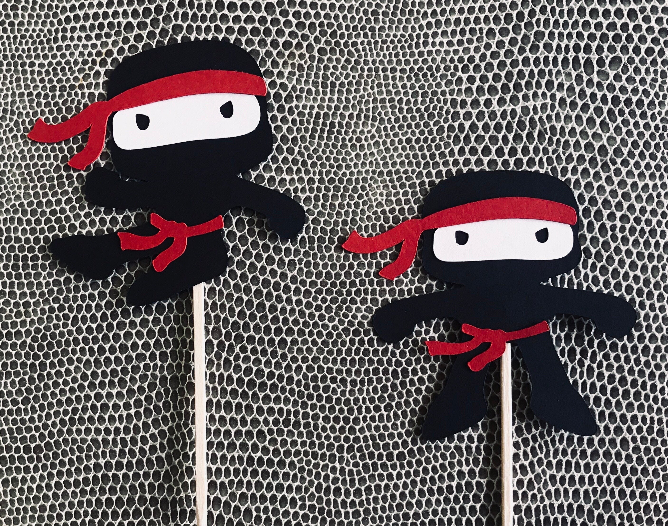 Ninja Cupcake Toppers Karate Cupcake Toppers Ninja Party Etsy
