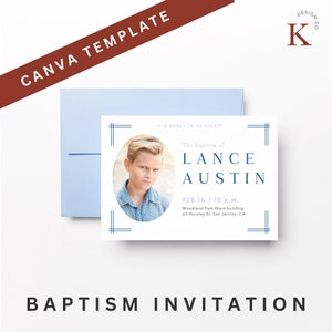 Invitación de bautismo editable de los Santos de los Últimos Días, plantilla de invitación de bautismo, anuncio de bautismo personalizado, plantilla de invitación de bautismo, diseño de bautismo de Lance