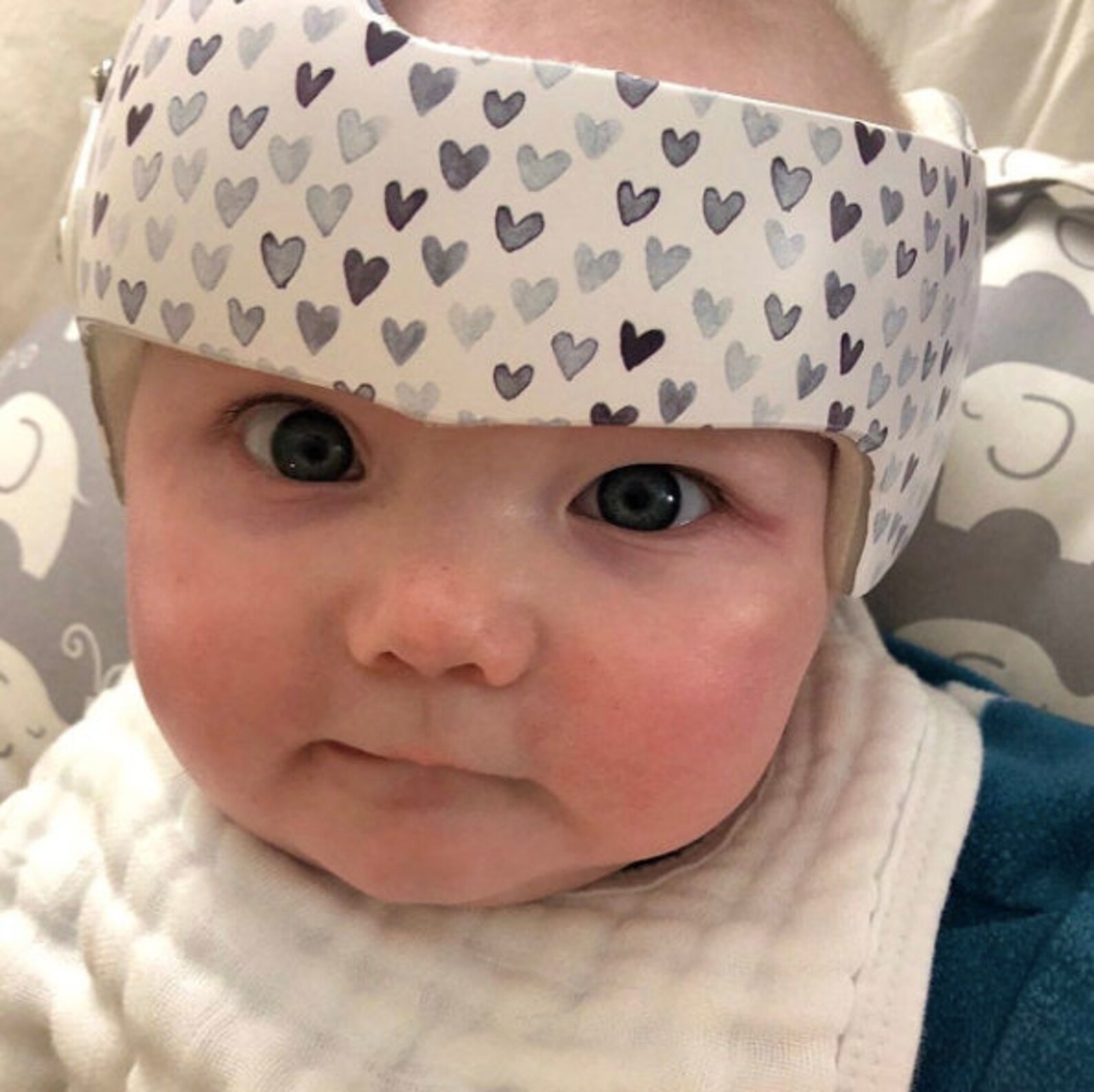 Gray Hearts Cranial Band Decal Baby Helmet Decal Baby Etsy