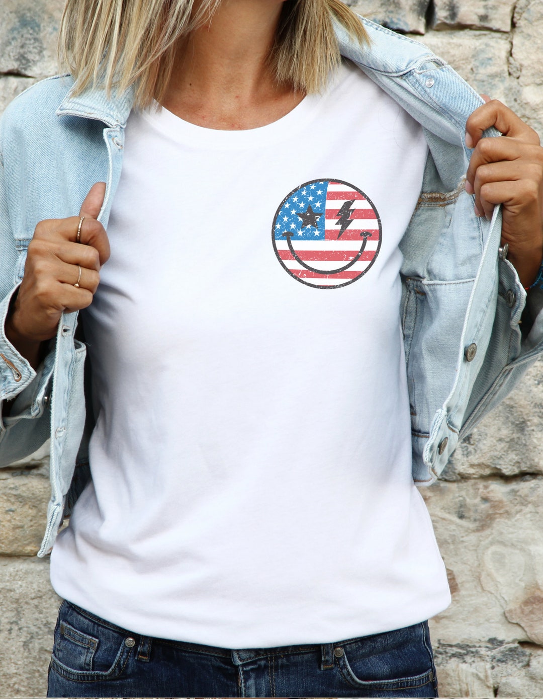 American Happy Face Matching T-shirts for the Family - Etsy