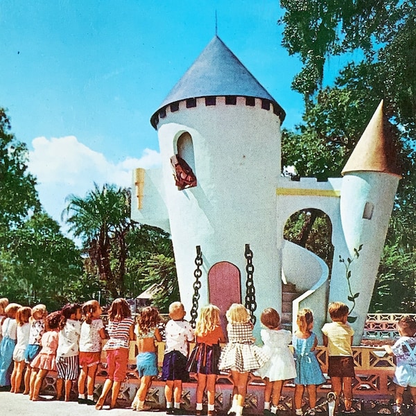 Fairyland Tampa Florida Vintage Postcard, Lowry Park Photo Souvenirs, Old Florida Vacation Photography Art - Fairy Land Castle Post Card