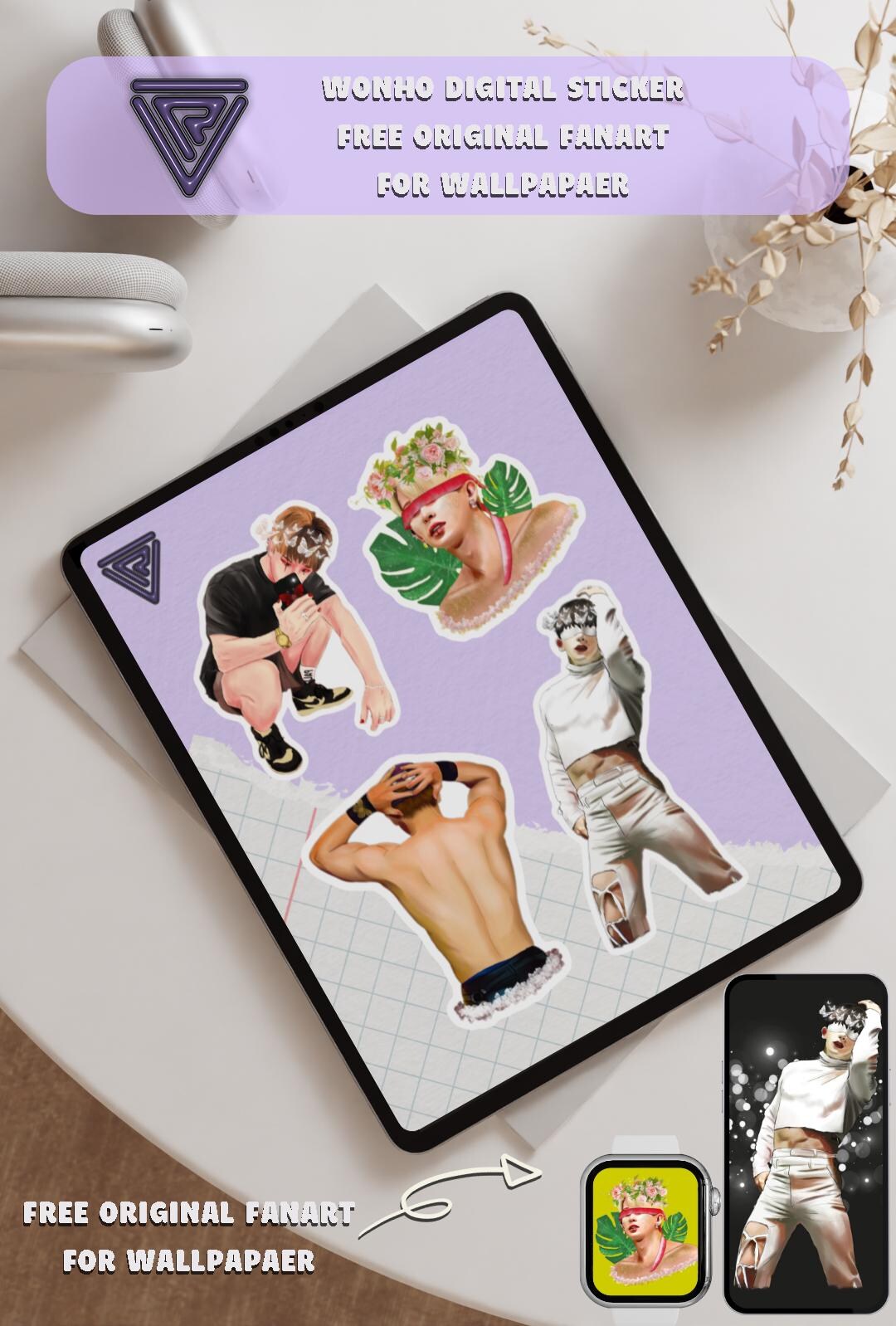 Wonu Sticker Wonho Printable Digital Sticker & Original Fanart FOR FREE - Etsy