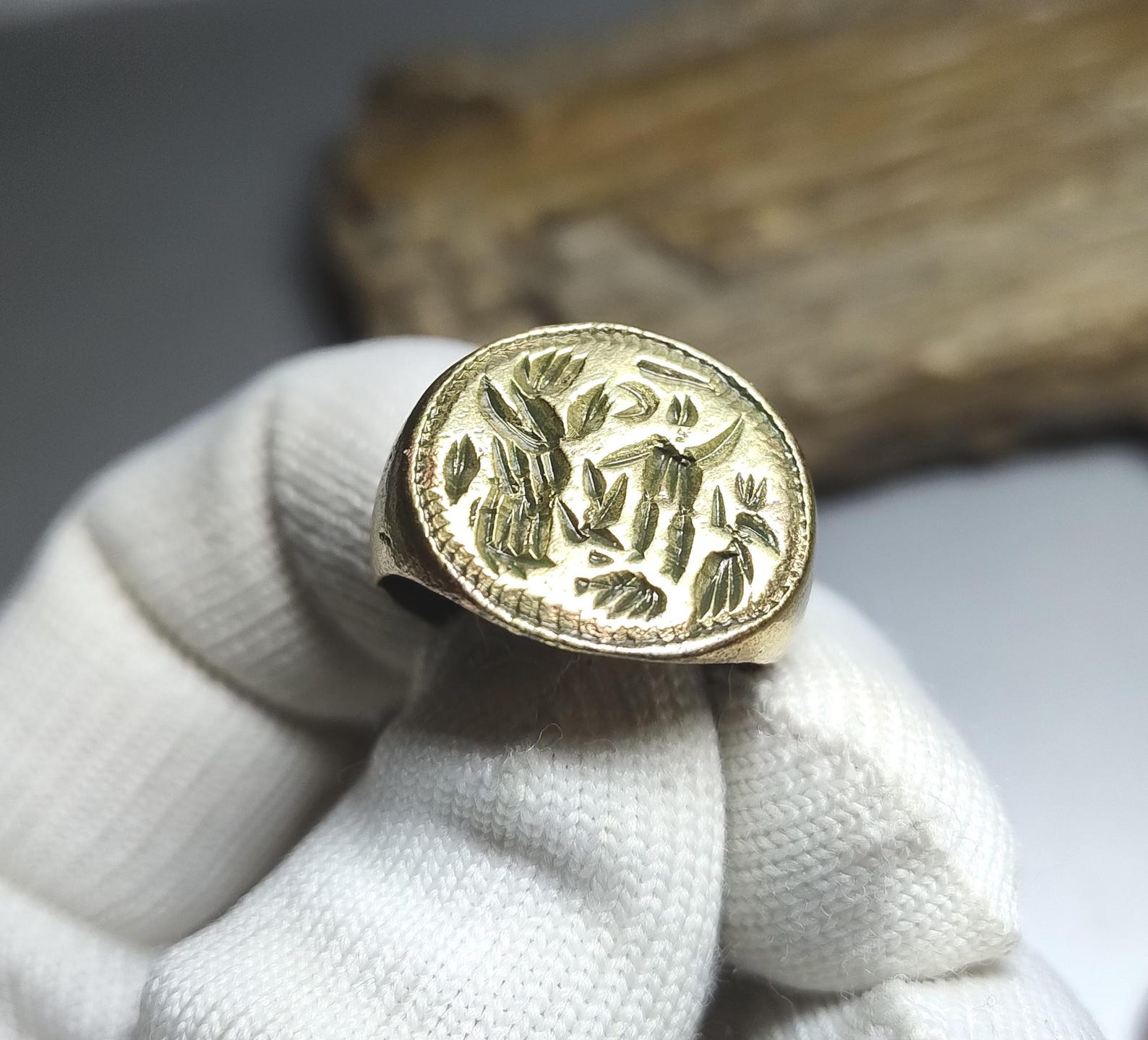 Ancient Medieval Ring Seal With Engraving, Original Medieval Jewelry ...