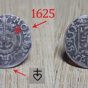Georg Wilhelm (1621-1640)-1625 Very Rare Old Medieval Silver Coin 1/24 Thaler  – Medieval European Era – Renaissance Era Collectible  #437