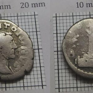 Column– Silver Denarius – Antoninus Pius 138–161 AD – Ancient Roman Coin – Authentic Imperial Silver – Authentic Roman Empire Antique #111