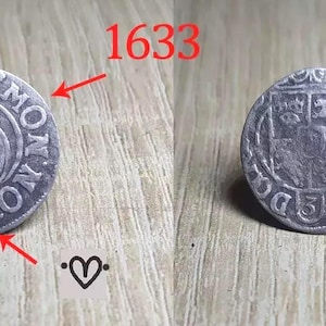 Gustav II Adolf (1611–1632) Original 1633 Silver Coin – 1/24 Thaler – Elbing Mint  – Renaissance Era Collectible –  #417