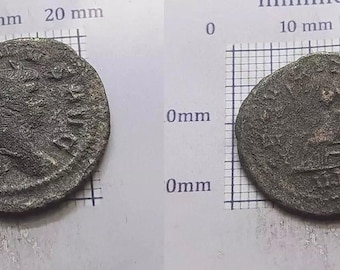 Galieno 253–268 d. C. – Moneda original de un billón de la antigua Roma – Antoniniano – Moneda imperial de plata – Auténtica antigüedad del Imperio Romano n.° 96