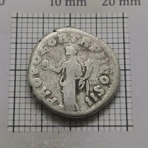 Cornucopia – Uncleaned Ancient Silver Roman Coin – Emperor Lucius Verus (161–169 AD) –  – Authentic Imperial Silver – #127