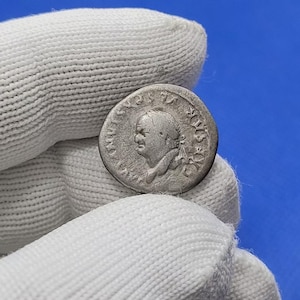 Modius  –Authentic Ancient Roman Silver Denarius – Emperor Vespasian 69–79 AD – Imperial Roman Coin–  Authentic Roman Empire Antique #89