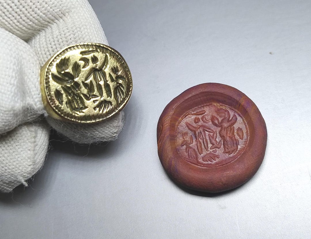 Ancient Medieval Ring Seal With Engraving, Original Medieval Jewelry ...