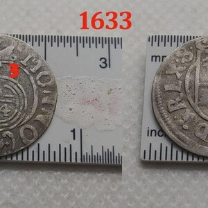 Gustav II Adolf (1611–1632) Original 1633 Silver Coin – 1/24 Thaler – Elbing Mint  – Renaissance Era Collectible –  #414