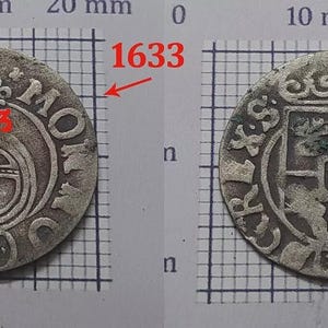 Gustav II Adolf (1611–1632) Original 1633 Silver Coin – 1/24 Thaler – Elbing Mint  – Renaissance Era Collectible –  #711