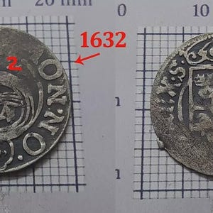 Gustav II Adolf (1611–1632) Original 1632 Silver Coin – 1/24 Thaler – Elbing Mint  – Renaissance Era Collectible –  #718