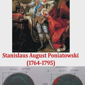 3 Grosze 1766 Coin King of Poland Lithuania Stanislaus Augustus (1764-1795) Original Copper Grossus Coin   #390