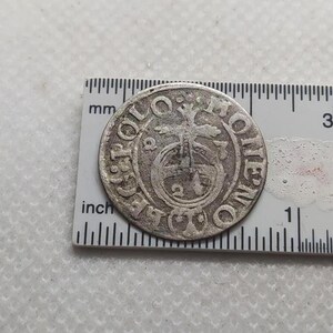 Europejski renesans, średniowiecze - rok 1623, 1/24 srebra, moneta Poltoraka, 1/4 talara – kolekcjonerska – antyczna srebrna moneta z XVII wieku nr 413