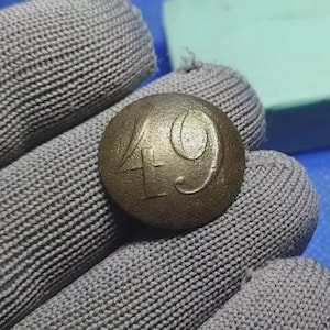 Military Uniform Button – Russian Empire 1829–1862 – Regimental #49 – Antique Brass Army Button #455