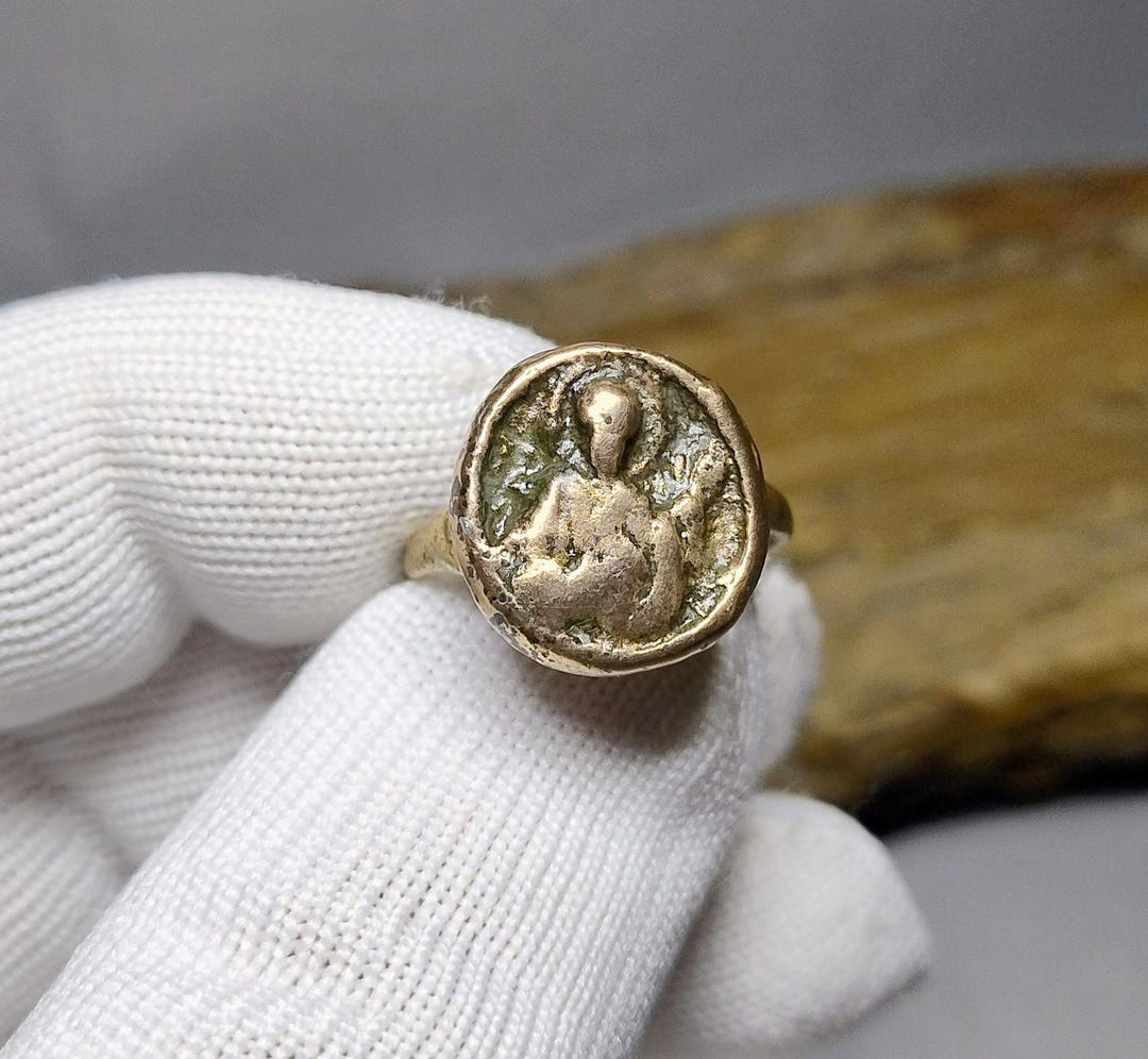Ancient Medieval Ring With Image of St. John the Baptist , Rare Old ...