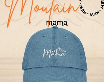 Bonnet en jean Mt Mama, casquette de maman brodée en coton, profil bas réglable