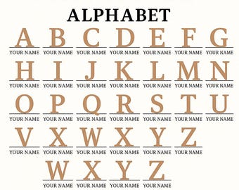 Ensemble monogramme alphabet SVG divisé - Cadre élégant pour le nom de l'écriture (A-Z)