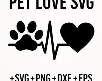 Patte de battement de coeur SVG | Fichier de coupe pour amoureux des animaux (téléchargement numérique)