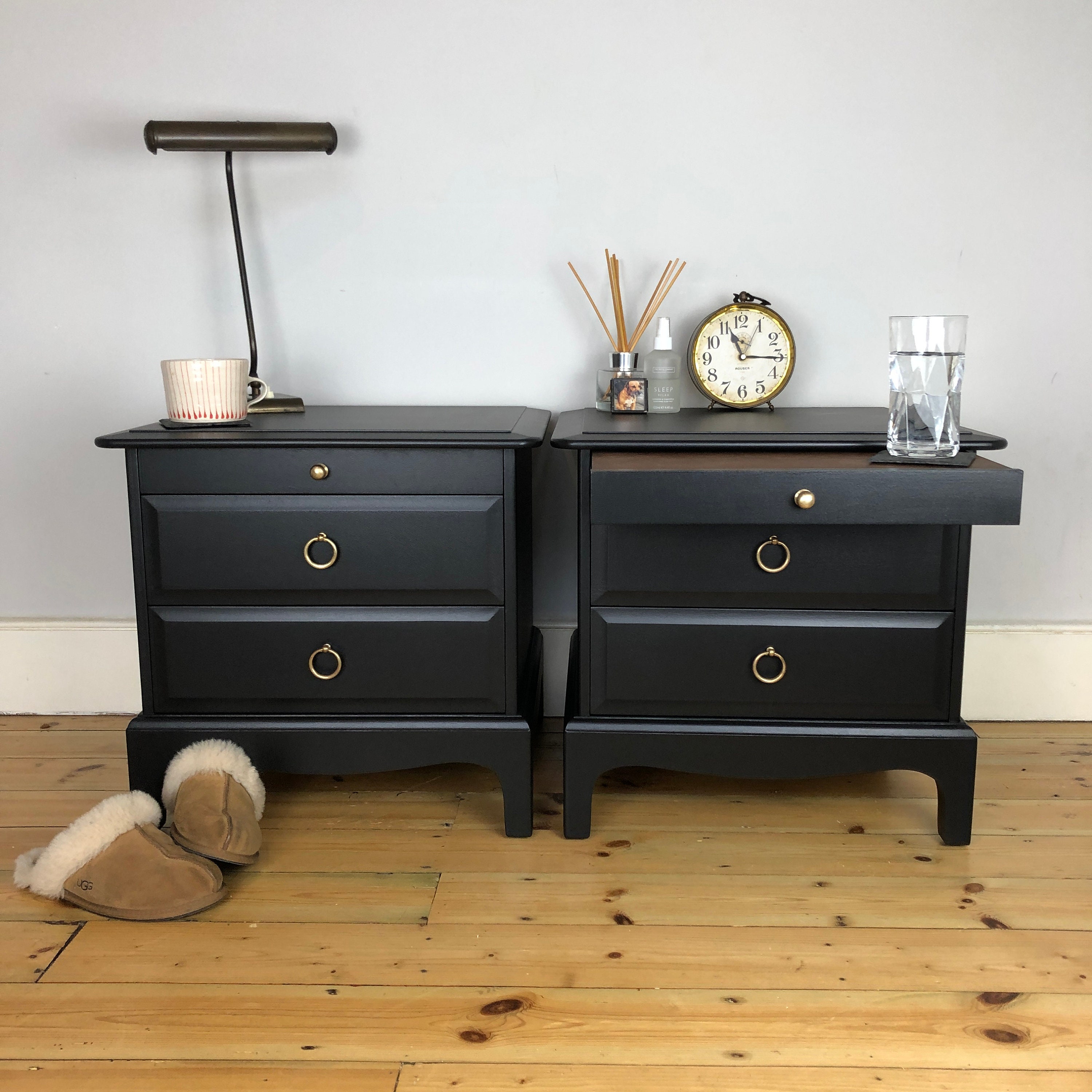 Stag Minstrel Bedside Tables Set Bedside Draws Mid Century Etsy