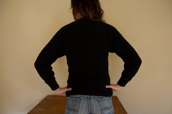 Vintage beaded black sweater - image 3