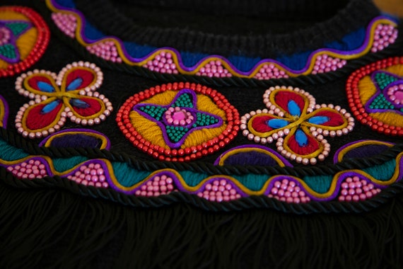 Vintage beaded black sweater - image 5