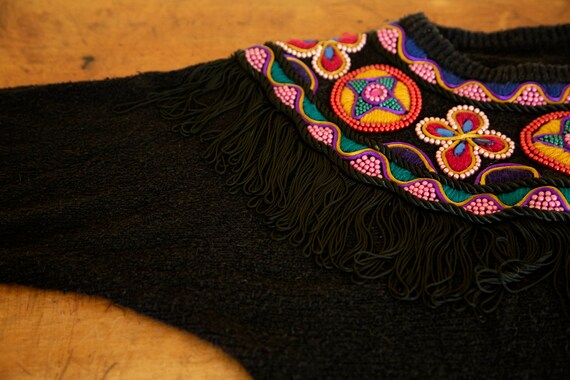 Vintage beaded black sweater - image 6